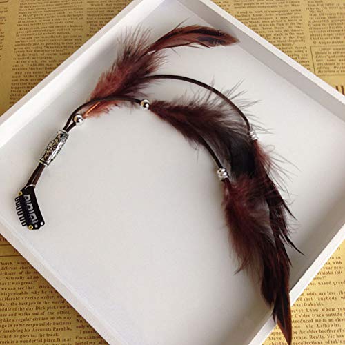 Lurrose 3 unids Pluma Extensiones de Cabello Vintage Pluma Diadema Accesorios de Decoración de Pelo para Niñas Mujer (Color Mezclado)