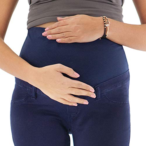 MAMAJEANS Venezia Ltd – Pantalón Premaman edición limitada, precio de lanzamiento, vaqueros de algodón lavado efecto consumido – Fabricado en Italia turquesa 36