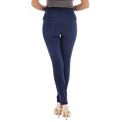 MAMAJEANS Venezia Ltd – Pantalón Premaman edición limitada, precio de lanzamiento, vaqueros de algodón lavado efecto consumido – Fabricado en Italia turquesa 36