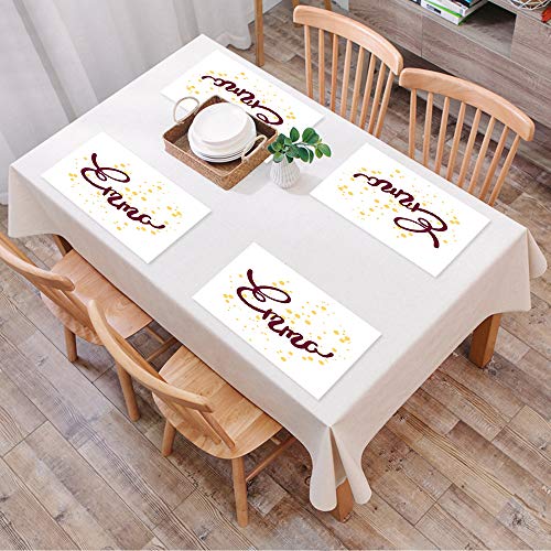 Mantelillos (juego de 4), lavables, antideslizantes,Emma, ​​arreglo de letras femeninas Manuscrita nombre de ,30 x 45 cm resistentes al calor, antidesgaste, mantelillos para mesa de comedor, de cocina