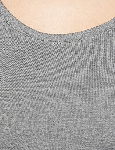 Marca Amazon - IRIS & LILLY Camiseta Interior Térmica Ligera de Manga Larga para Mujer, Gris (Grey Melange), L, Label: L