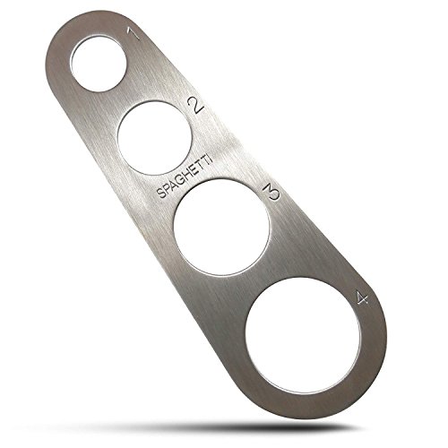 MINGZE Herramienta de medición de Espagueti Fideos de Acero Inoxidable, Medidor de Pasta, Gadgets de Control de porción de Pasta con 4 Orificios