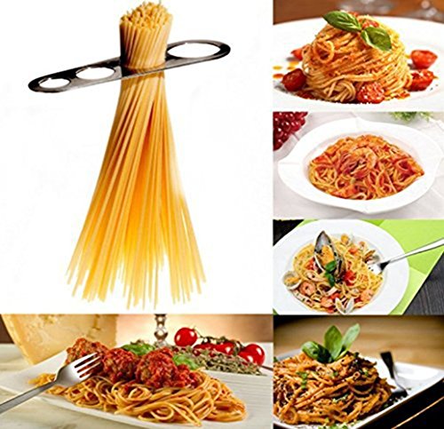 MINGZE Herramienta de medición de Espagueti Fideos de Acero Inoxidable, Medidor de Pasta, Gadgets de Control de porción de Pasta con 4 Orificios