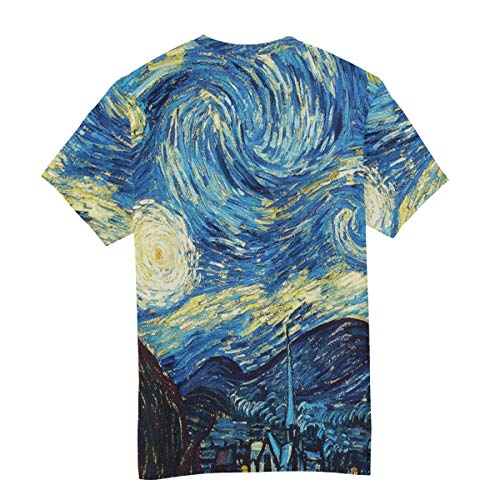 Montoj Vincent Van Gogh The Starry Night Essentials - Camiseta de manga corta para hombre, secado rápido 1 L