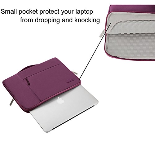 MOSISO Funda Blanda Compatible con 13-13,3 Pulgadas MacBook Air/MacBook Pro Retina/Ordenador Portátil, Poliéster Maletín Protectora Multifuncional Bolso, Vino Rojo