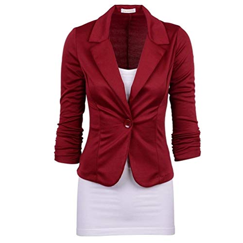 Mujer Blazer Primavera Otoño Elegante Negocios Colores Sólidos Mode De Marca Chaqueta De Traje Americana Manga Larga Moda Oficina De Solapa con Botonadura Slim Fit Outerwear Abrigos