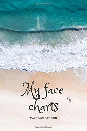 My face charts - male face version (cover with the sea) - makeup book for artists - faces of adults - book for both beginners and professionals - paper for drawing and coloring