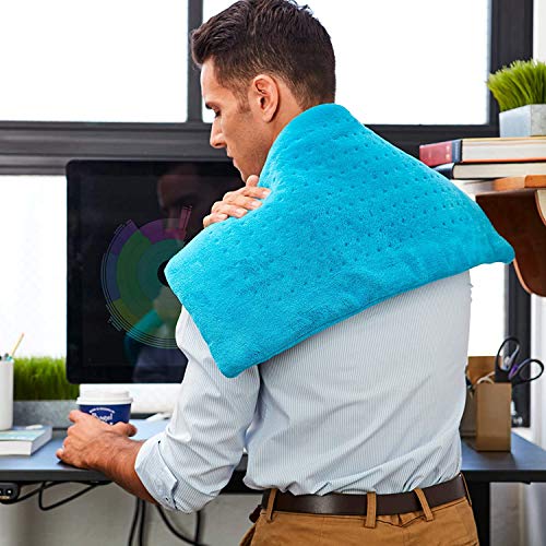 NA Large Electric Heating Pad for Back Pain and Cramps Relief -Extra Large [12"x24"] - Auto Shut Off - Heat Pad with Moist & Dry Heat Therapy Options - Hot Heated Pad.