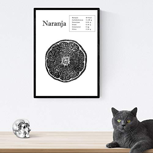 Nacnic Poster de Naranja. Láminas de Frutas y Verduras. Tamaño A4