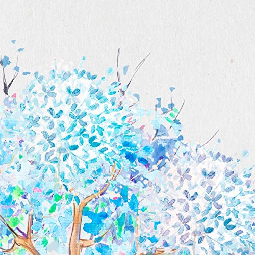 Nacnic Set de 2 láminas para enmarcar Arbol Rosa, Arbol Azul Estilo Acuarela. Posters con imágenes de Naturaleza en tamaño A3. Decoración de hogar. Papel 250 Gramos