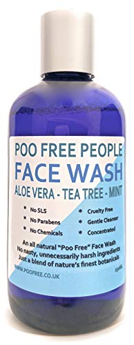 Natural - GEL LAVADO CARA - ALOE VERA, ÁRBOL DE TÉ & MENTA - 250 ml - de POO FREE - Sin Sulfatos, Parabenos, Colorantes ni Fragancias Artificiales. Elimina Impurezas, Para Todo Tipo de Pieles.