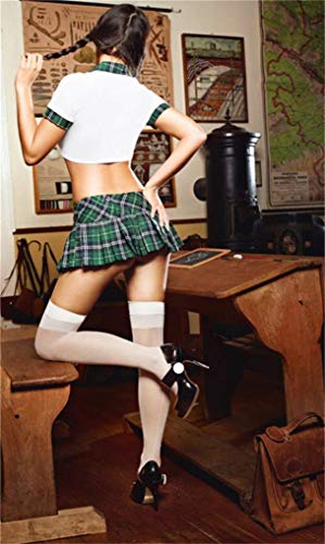 NAVARCH Sexy Lencería Encaje Bodysuit Ropa Mujer Picardias Disfraces Escolar Uniforme Sexy Femenino Juego rol Colegiala Atractiva Mini Falda Sexy Cosplay
