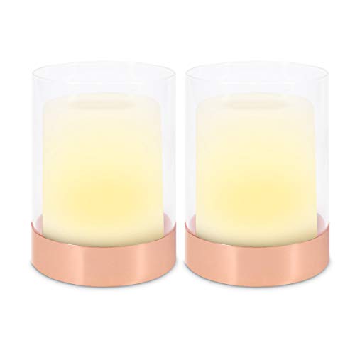 Navaris 2X Vela Solar de Exterior - Faroles LED Decorativos de jardín terraza Piscina - Adornos de luz para Exteriores - Velas solares led con Sensor