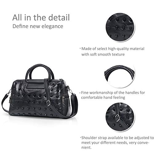 NICOLE & DORIS Bolsos de Cuero para Mujeres Bolsos de asa Superior Suave Barril Bolsos Totes Bolso de Mano