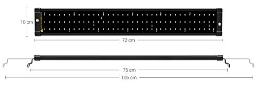 NICREW ClassicLED Luz LED Acuario, Pantalla LED Acuario, Iluminación LED para Acuarios Plantados Lámpara LED para Peceras 75-105 cm, 18W, 7000K