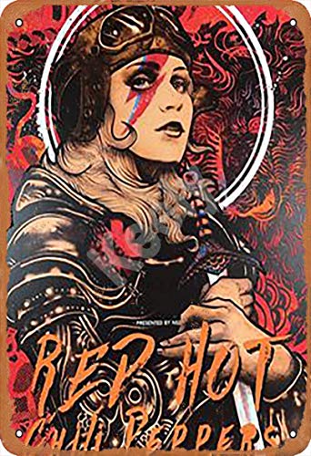 No Branded 2017 Red Hot Chili Peppers Cartel de Chapa Metal Advertencia Placa de Chapa de Hierro Retro Cartel Vintage para Dormitorio Pared Familiar Aluminio Arte Decoración