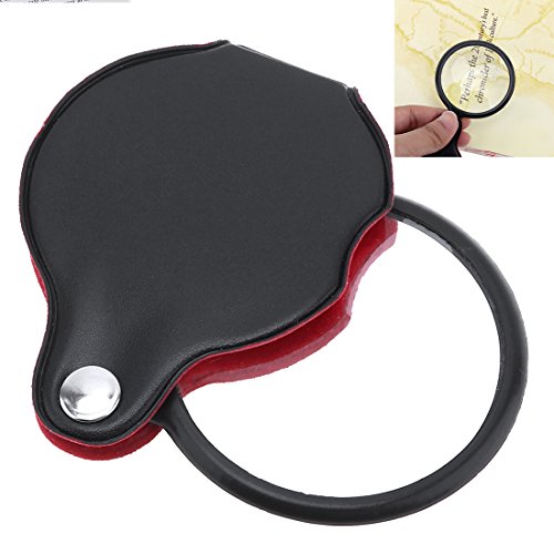 Origlam Verre optique 8 x Mini loupe de poche, loupe avec Corticale Housse de protection pour bureau/lecture/loisirs