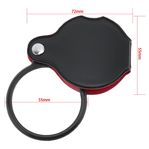 Origlam Verre optique 8 x Mini loupe de poche, loupe avec Corticale Housse de protection pour bureau/lecture/loisirs