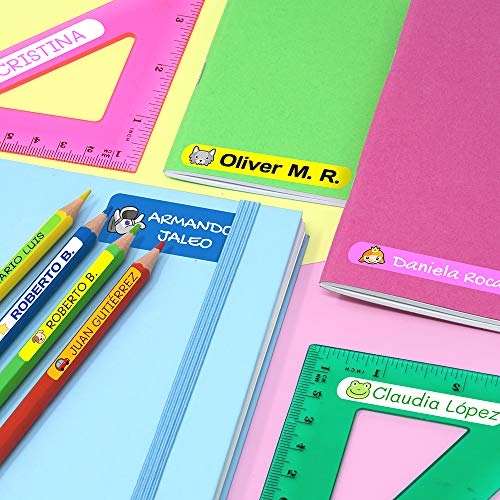 Pack 155 etiquetas personalizadas para marcar ropa y objetos. 100 Etiquetas de tela termoadhesiva + 55 etiquetas adhesivas de vinilo. (Color 9)