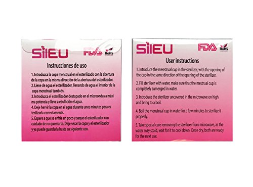 Pack Sileu Travel: Copa menstrual Rose - Modelo de iniciación - Talla S, Transparente, Flexibilidad Standard + Estuche de Flor Rosa + Esterilizador Plegable, Rosa