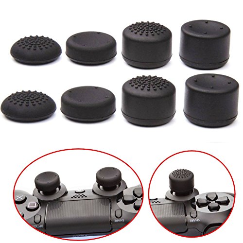 Pandaren® TACHONADO de silicona Fundas protectores de piel antideslizante para el PS4 Mando x 1 (camuflaje azul) + FPS PRO thumb grip x 8