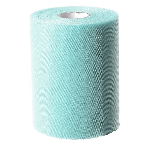 Paor 100 Yardas 15cm de ancho Tela de cinta de tul para la decoración de la fiesta Wraping Craft Bow Girl Tutu Color Verde oscuro/rosa / púrpura Amarillo limón/Azul marino/Blanco (light blue)