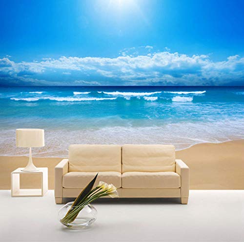 Papel Pintado Sunny Beach Wallpaper 3D Photo Wallpaper Paisaje Natural Mural De Pared Kid Art Room Decor Club Bar Dormitorio Tv Fondo Papel De Pared-300x210cm