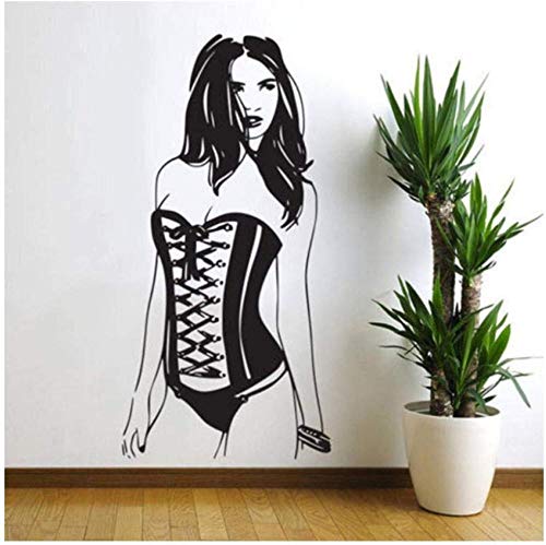 Pegatinas de pared Moda Sexy Mujeres Murales Vinyl Pin Up Girl Tatuajes de pared Decoración del hogar Arte Dormitorio Papel autoadhesivo 57x116cm