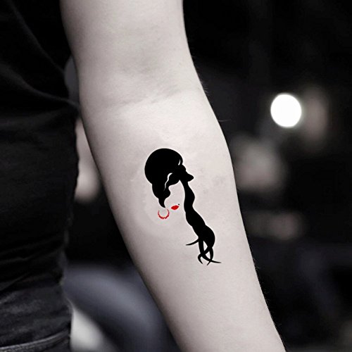 Pelo largo etiqueta engomada falso temporal del tatuaje (Juego de 2) - www.ohmytat.com