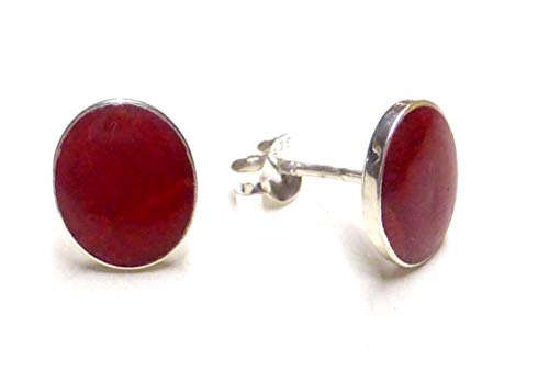 Pendientes de coral rojo con plata de ley 925, joyas, regalo