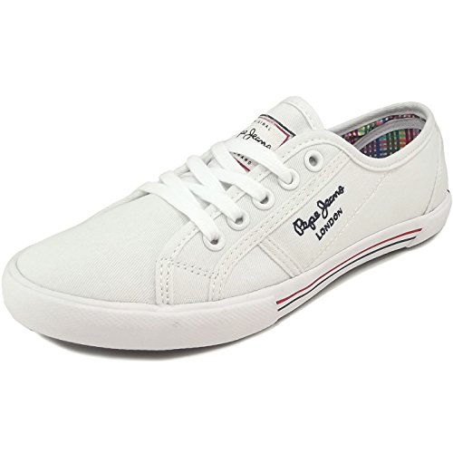 Pepe Jeans London, Zapatillas Mujer, Blanco (White), 39 EU