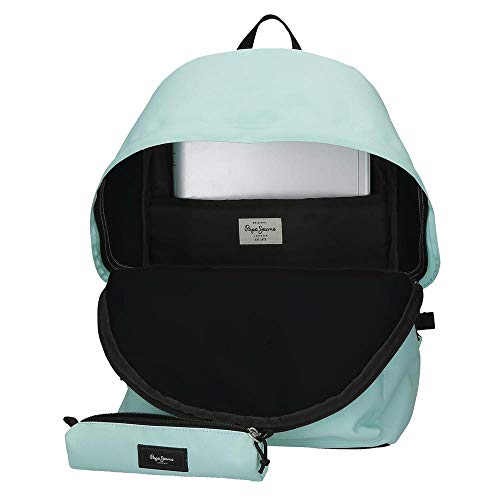 Pepe Jeans Mochila & Estuche Aris, Color Turquesa