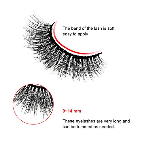 Pestañas Postizas 7 estilos - pestañas profesionales reutilizables para todos los ojos, pestañas Faux Mink 3D gruesas hechas a mano naturales con clip de pestañas de precisión gratis (7 pares)