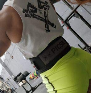 PicSil Cinturón Lumbar de Inmersión para Culturismo Musculación & Halterofilia Levantamiento de Peso en Cross Training Box Fitness Powerlifting Gym Hombres y Mujeres (Color Negro, Talla L)