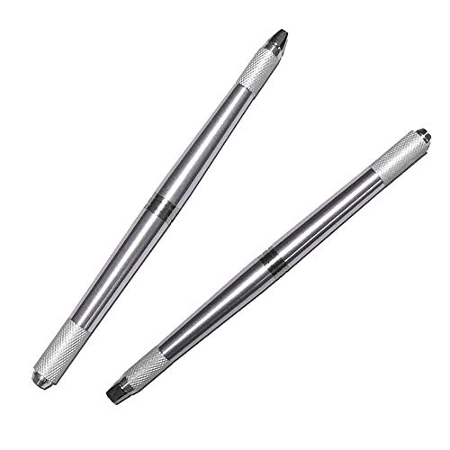 Pinkiou Microblading Pen Eyebrow Tattoo Pens 3 en 1 herramienta de maquillaje permanente de cejas (plata)