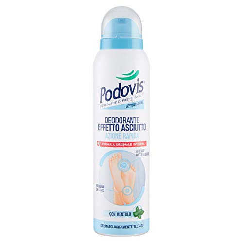 podovis, desodorante spray, Acción antiolores eficaz 24 horas, con agentes antibacterial, efecto fresco y perfume delicada, 150 ml