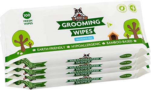 Pogi's Grooming Wipes - Toallitas húmedas - 400 toallitas desodorantes para Perros - No perfumadas, Naturales, Extra Grandes, biodegradables