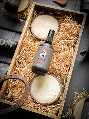 Premium Beard Oil by Benjamin Bernard - Male Grooming Blend with Essential Oils, Vitamin E - Natural Hydrating Treatment - Facial Hair Shaping Serum and Softener for Men - Tobacco Vanille - 100ml