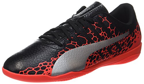 Puma Evopower Vigor 4 Graphic It, Zapatillas de Fútbol para Hombre, Negro (Black-Silver-Fiery Coral), 43 EU