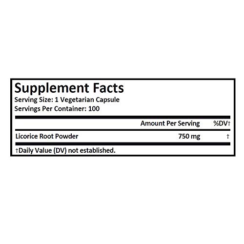 Real Herbs Polvo de raíz de regaliz 750 mg - 100 cápsulas vegetarianas