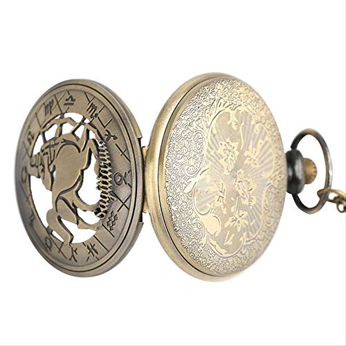 Regalo De La Manera Reloj De Bolsillo De Cobre Hueco Reloj De Bolsillo De La Vendimia del Cáncer De Cuarzo Medio Cazador De Steampunk Bronce Cangrejo Colgante Lindo