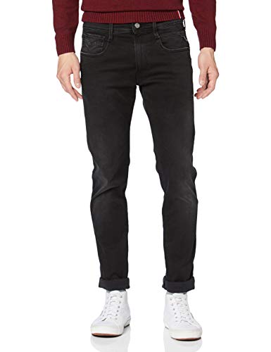 REPLAY Anbass Vaqueros Slim, Negro (Black 98), W32/L32 (Talla del Fabricante: 32) para Hombre