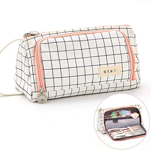 Rolin Roly Estuches Lienzo Cremallera Pencil Case Pouch for Boys Girls Adolescente Cosmética Bolsa Estuches Adecuado Escuelas y Oficinas Pen Holder (20x8.5x11cm)