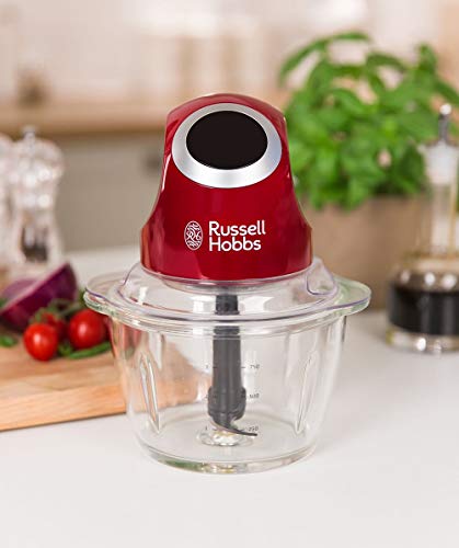 Russell Hobbs Desire - Picadora de Alimentos (Picadora Eléctrica, 200 W, Cuchillas Inox, Rojo, sin BPA) - ref. 24660-56