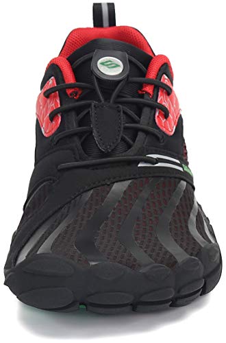 SAGUARO Hombre Zapatillas Barefoot de Trail Running para Mujer Zapatillas Minimalistas Antideslizante Fivefingers Barefoot Zapatos Rojo Manzana Caramelo 44 EU