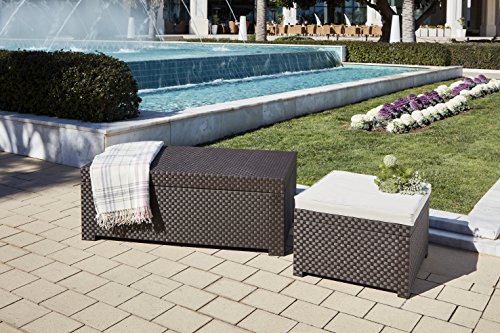 Shaf Baúl Diva Arcon Jardin de Color Wengué | Fabricado en España con Materiales Reciclados, 117x63x43 cm