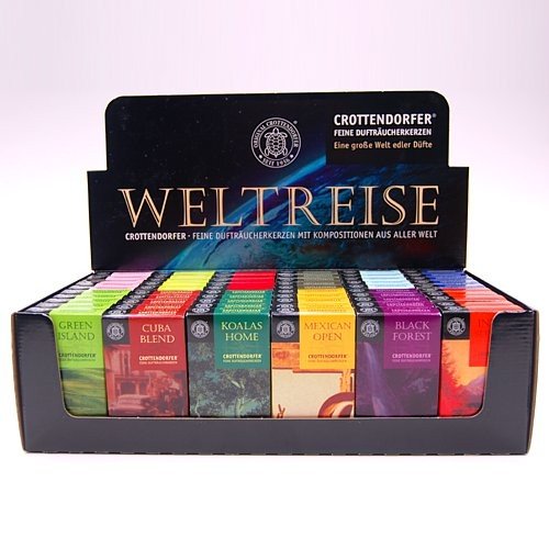 SIGRO Großhendel Crottendorfer Assorted quemadores Mundo Viaje Conos de Incienso en Caja expositora, 60 Unidades, Multicolor, 30 x 30 x 30 cm