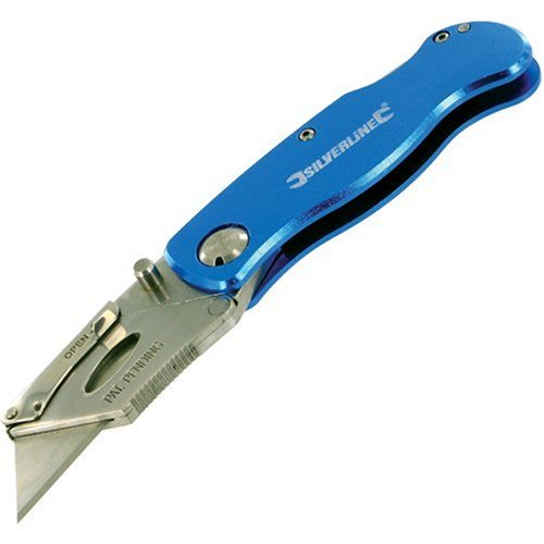 Silverline 290192 - Cúter autoblocante con 10 cuchillas (90 mm)
