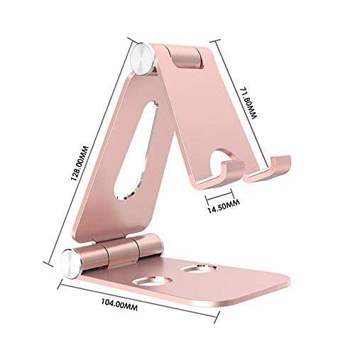 Simpeak Soporte Móvil, Soporte Tablet, Multi-Angulo Soporte de Aluminio Compatible con iPad,Compatible con iPhone, Compatible con Nintendo Switch, Otras Tabletas y Móviles, champán Oro