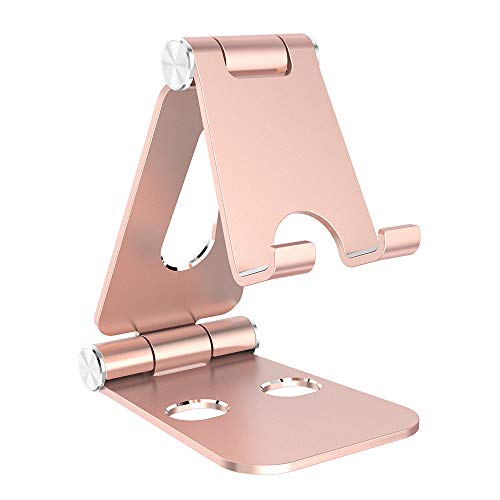 Simpeak Soporte Móvil, Soporte Tablet, Multi-Angulo Soporte de Aluminio Compatible con iPad,Compatible con iPhone, Compatible con Nintendo Switch, Otras Tabletas y Móviles, champán Oro